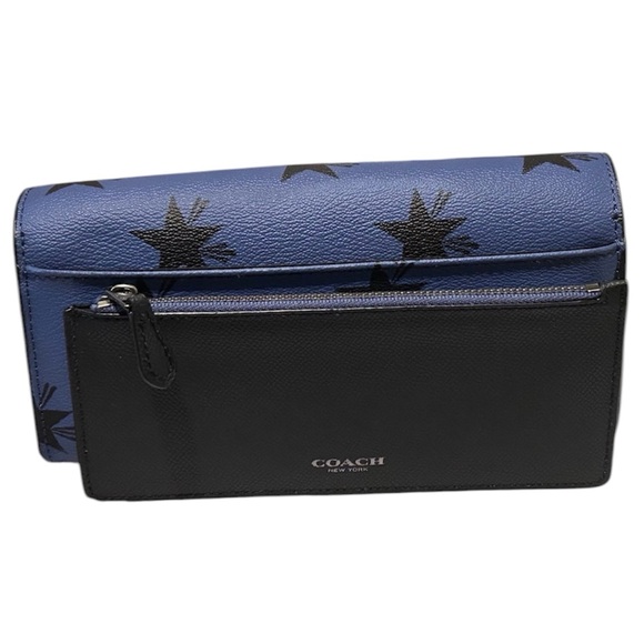 Coach Blue and Black Star Pattern Wallet - Picture 4 of 4